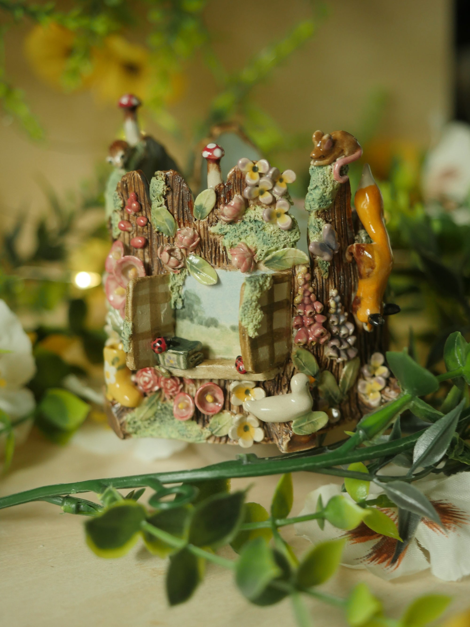 Discounted due to shorter back and side:Woodland Garden Sculpture (7cm width x 7cm height)