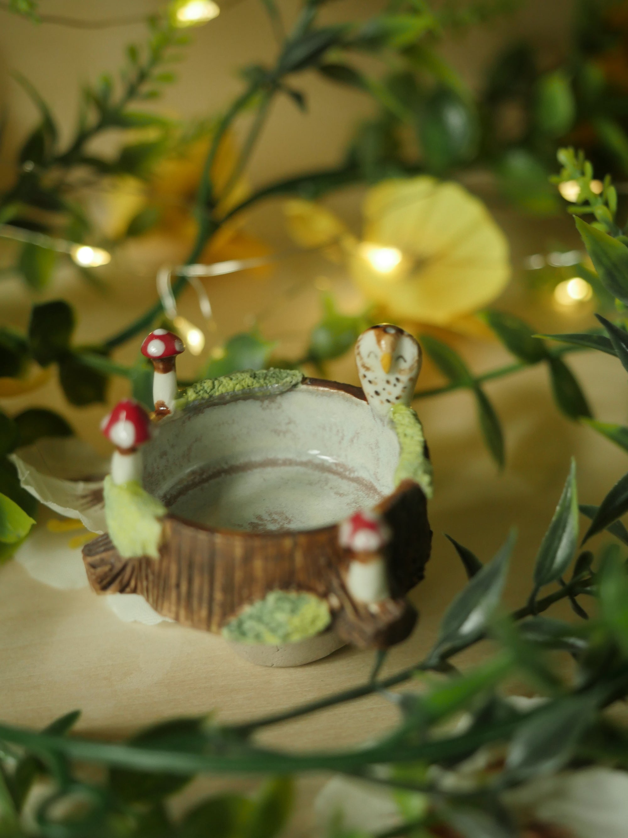 Owl Mushroom Woodland Mini Pots (5cm width)