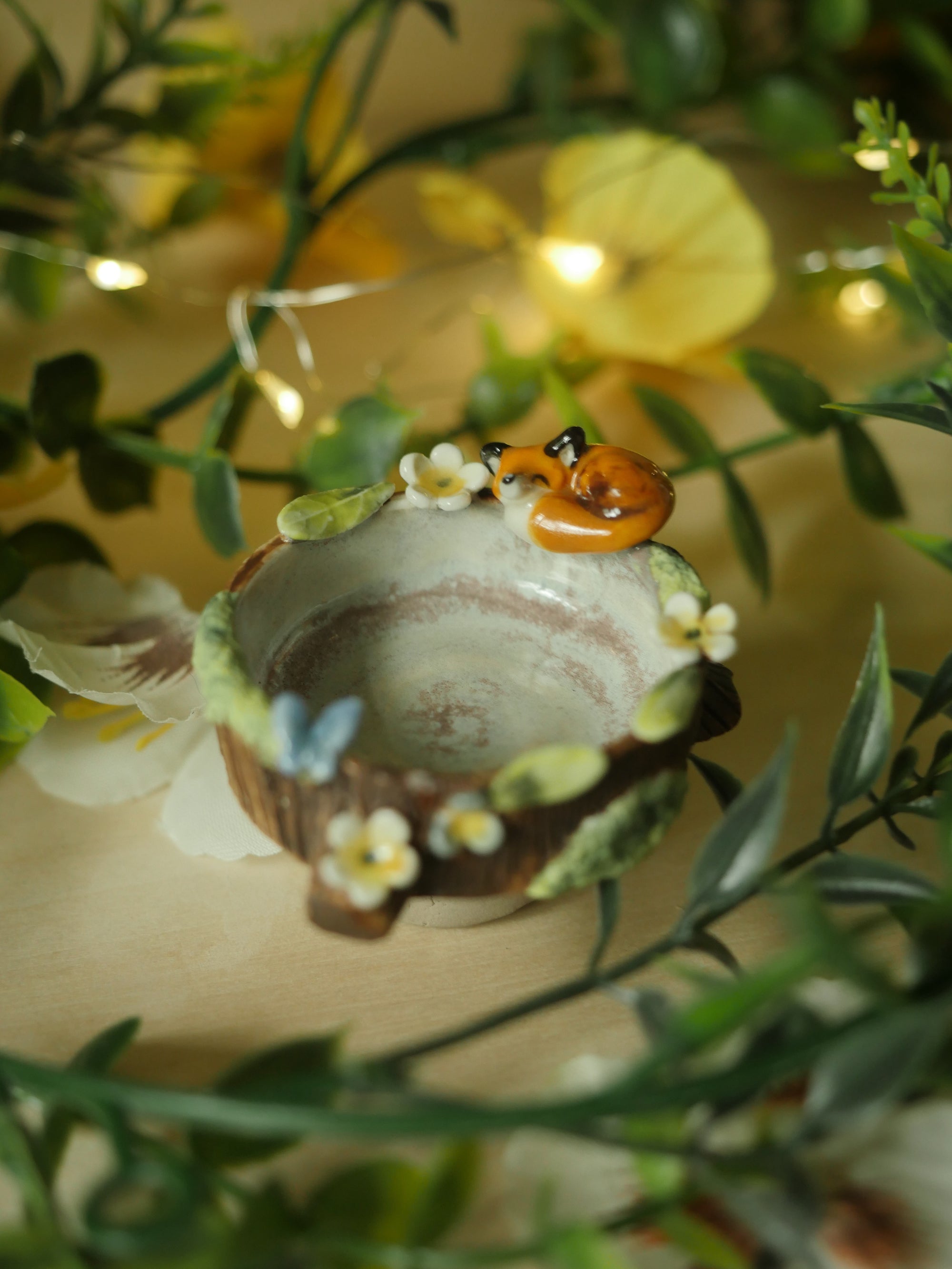 Fox Floral Woodland Mini Pots (5cm width)