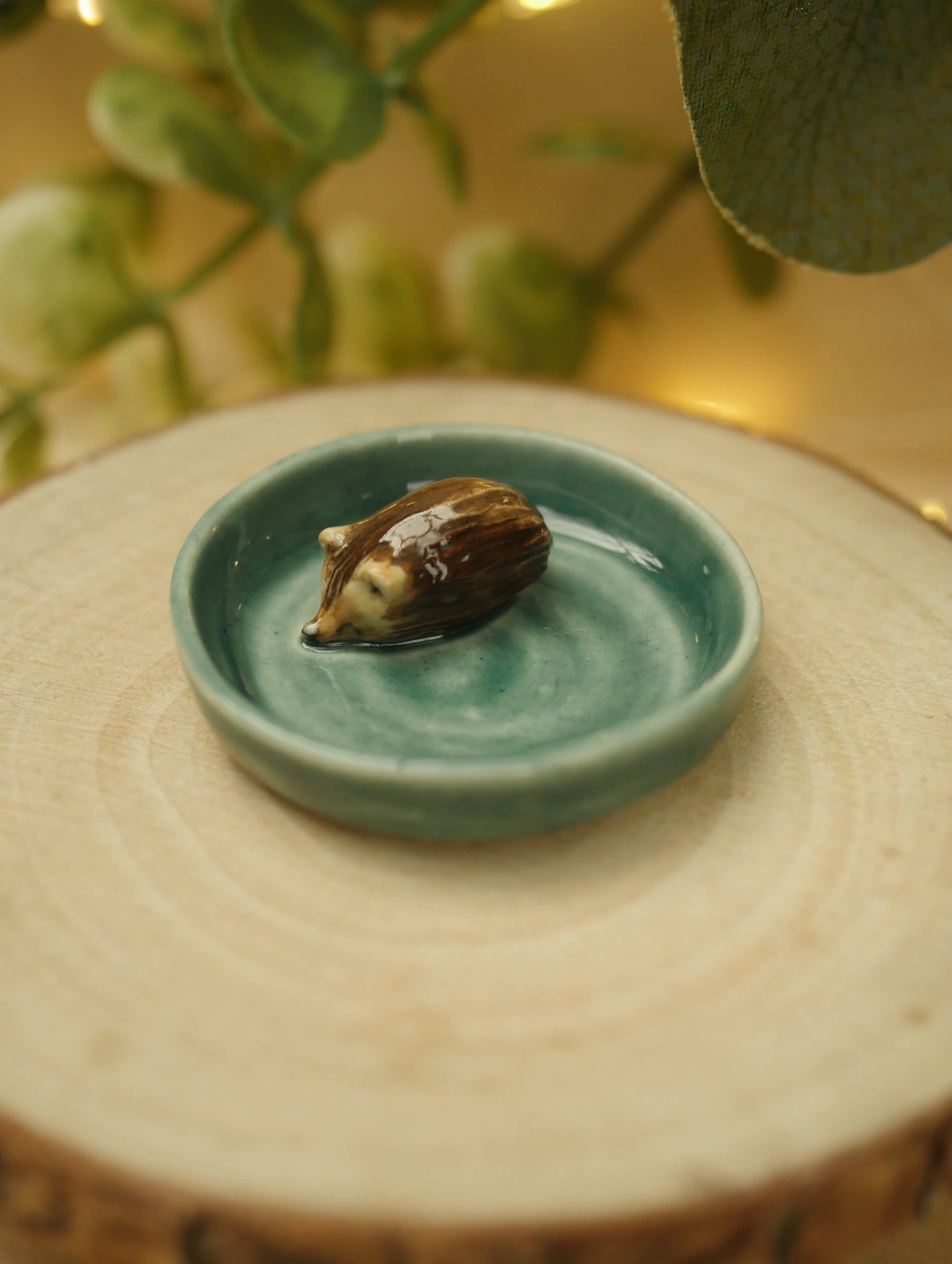 Tiny Hedgehog Dish (colour northern lights) (4cm width)