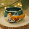 Floral Running Fox Vessel (4.5cm width x 3cm height)