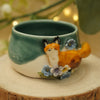 Floral Running Fox Vessel (4.5cm width x 3cm height)