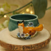 Floral Running Fox Vessel (4.5cm width x 3cm height)