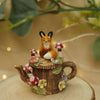 Mini Woodland Teapot Fox Trinket Pot (Pot opening 2cm width x 2.5cm height)