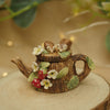 Mini Woodland Teapot Hedgehog Trinket Pot (Pot opening 2cm width x 2.5cm height)