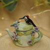 Mini Woodland Teapot Woodpecker Trinket Pot (Pot opening 2cm width x 2.5cm height)