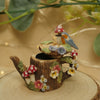 Mini Woodland Teapot Kingfisher Trinket Pot (Pot opening 2cm width x 2.5cm height)