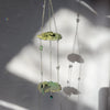 Frog and Hummingbird Themed Sun Catcher (with Cut Glass Crystals featuring platinum foiling for sparkle)