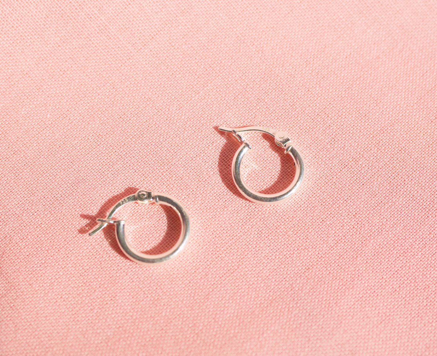 Sterling Silver 925 Hoop Earrings (Pair)