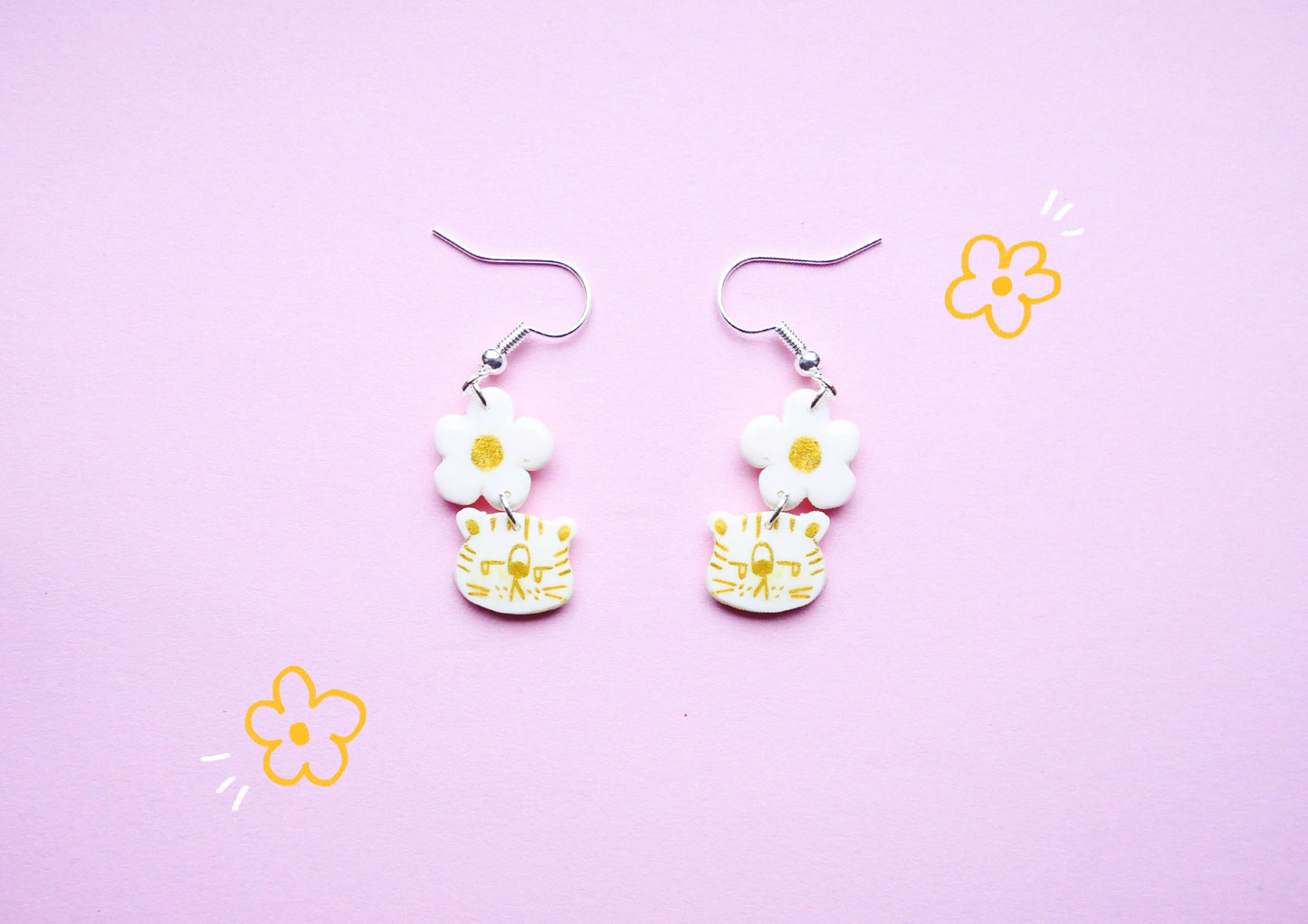 Tiger Floral Statement Earrings