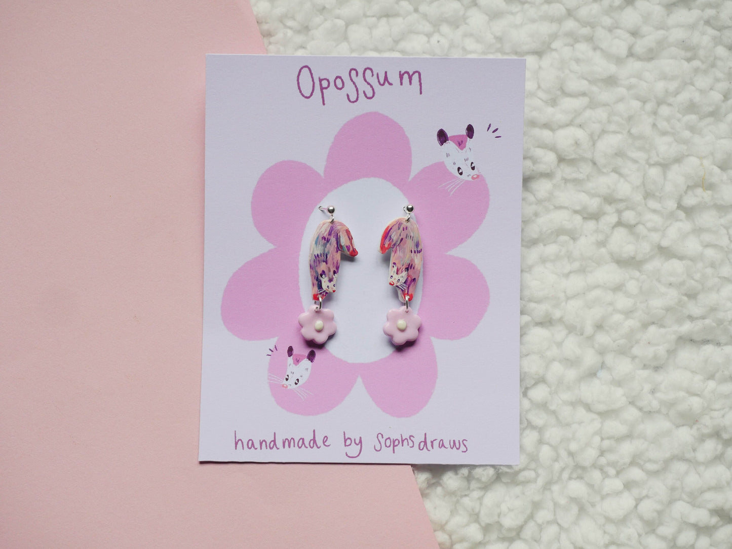 Opossum Cute Earrings