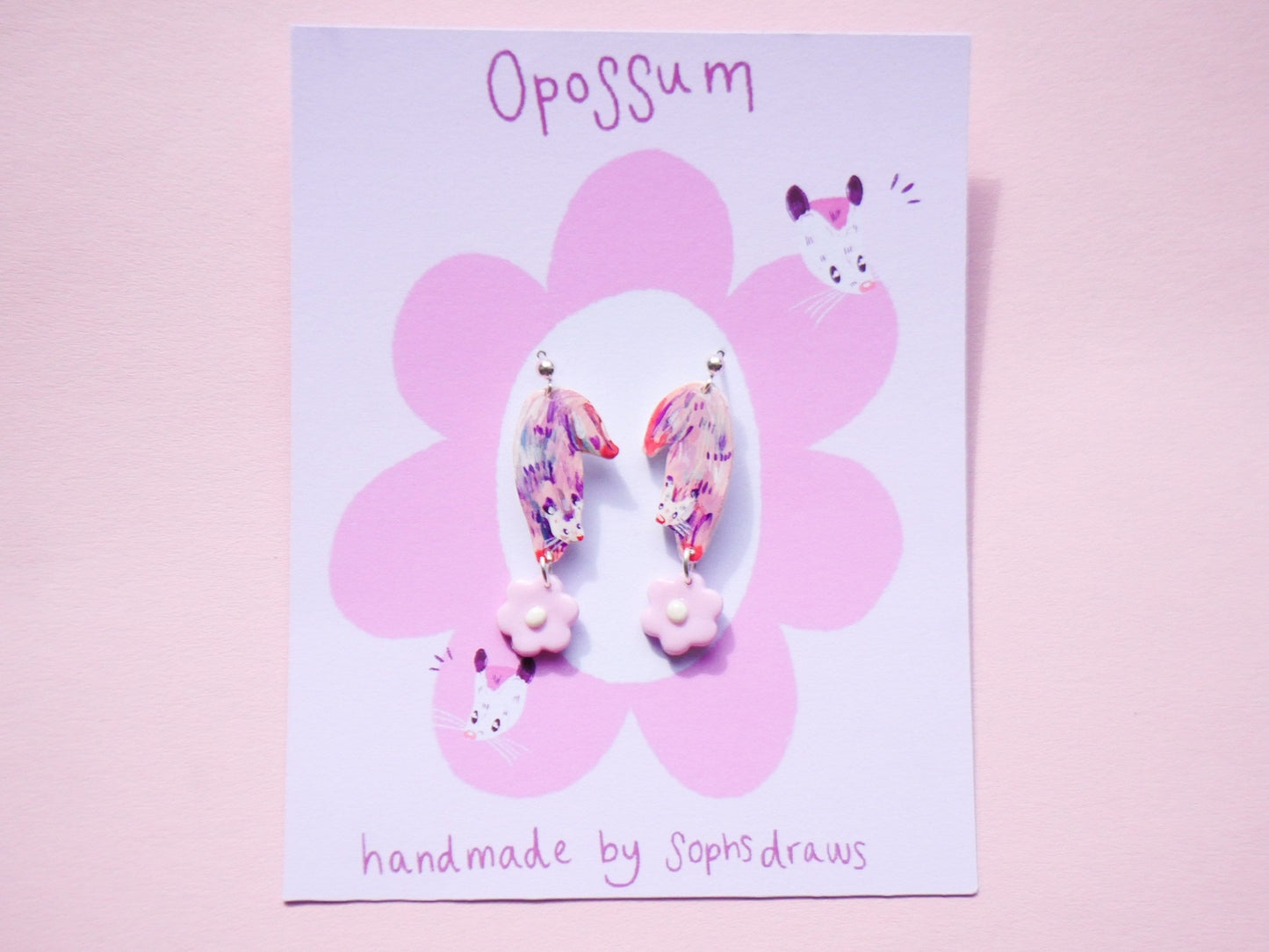 Opossum Cute Earrings