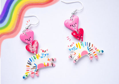 PRIDE multicoloured tiger earrings