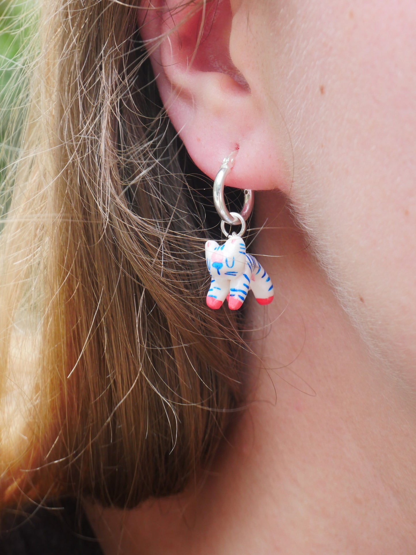 Tiger Smiley Cherry Earrings